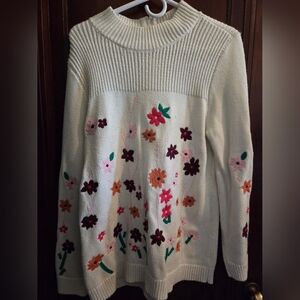 Talbots Embroidered Sweater- Size Large